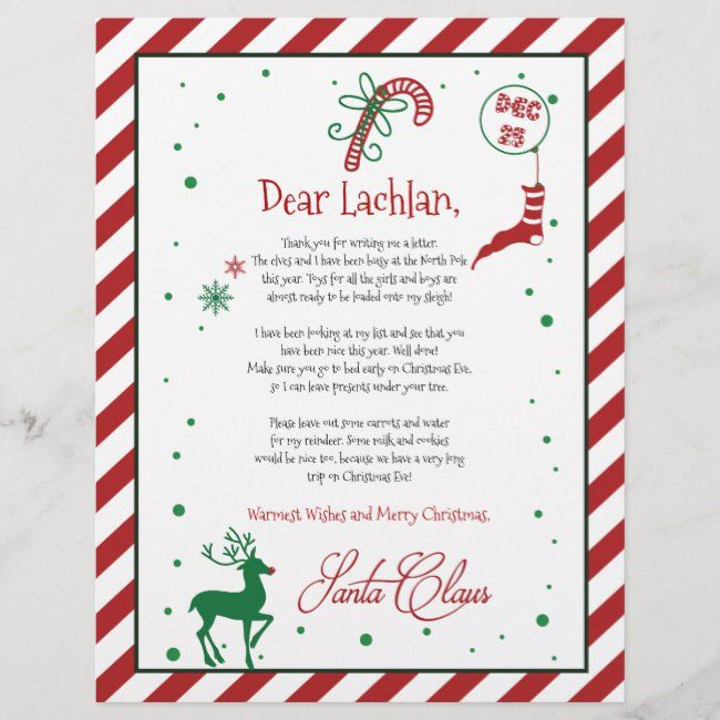 The North Pole Letter From Santa Template Zazzle In 2021 Santa 