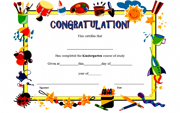 This FREE Printable Kindergarten Diploma Certificate 8 Has A Common