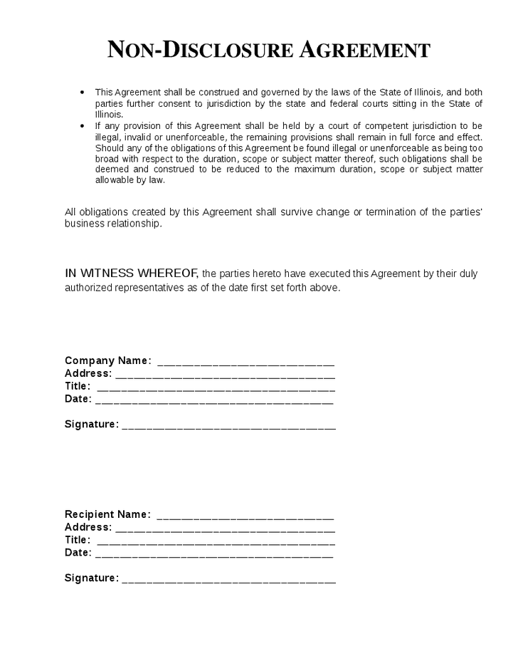 Top 5 Free Non Disclosure Agreement Templates Word Templates Excel