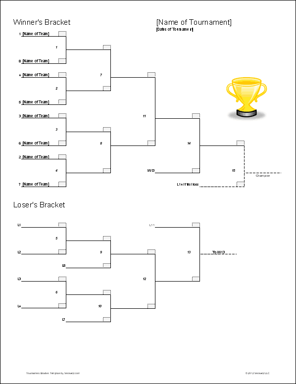 Tournament Bracket Templates For Excel 2021 March Madness Bracket