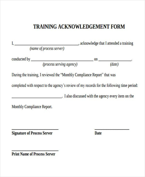 Training Acknowledgement Letter Templates 14 Free Word PDF Format