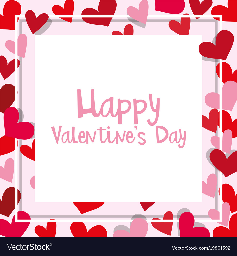 Valentine Card Template With Heart Frame Vector Image
