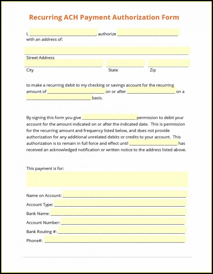 Vendor Ach Authorization Form Template Templates 1 Resume Examples