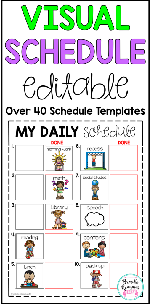 Visual Schedule Editable Visual Classroom Daily Schedule Classroom