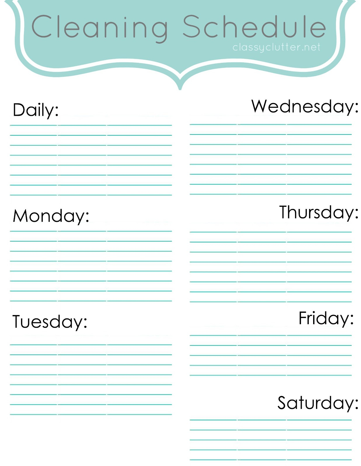 Weekly Cleaning Schedule Improve Your Cleaning Habits Classy Clutter