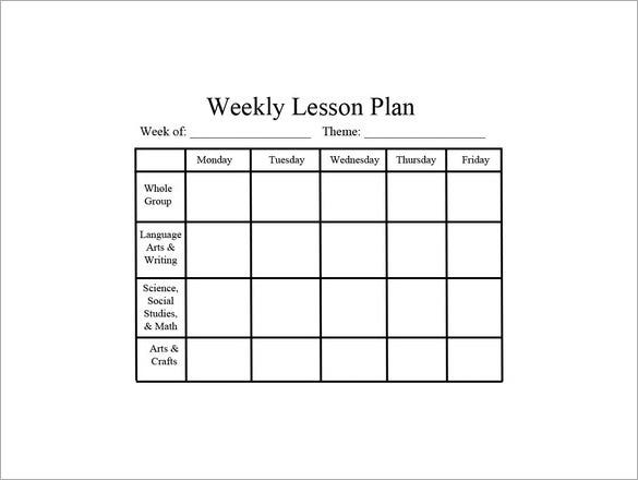 Weekly Lesson Plan Template 10 Free Word Excel PDF Format Download
