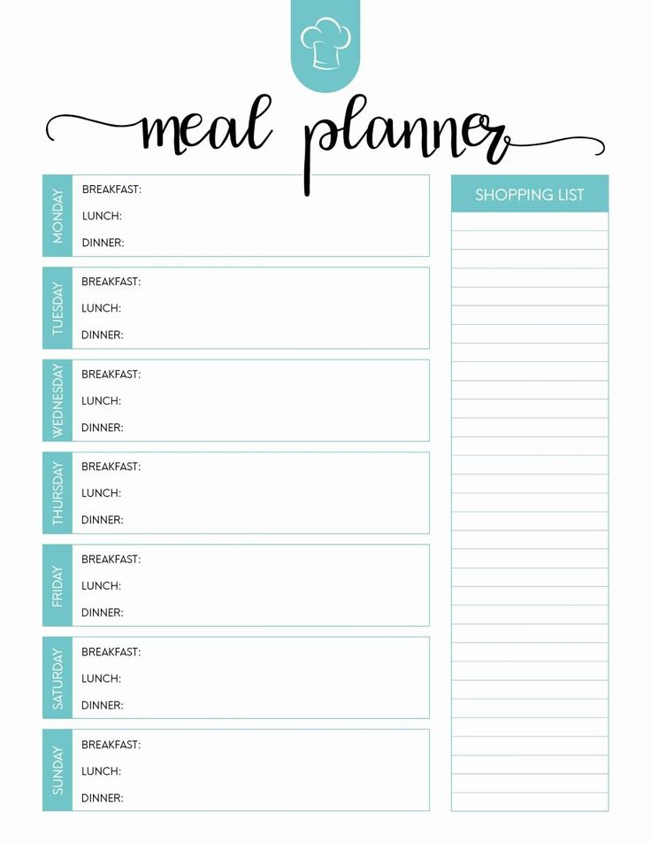 Weekly Meal Planner Template Word Inspirational Printable Meal Planning