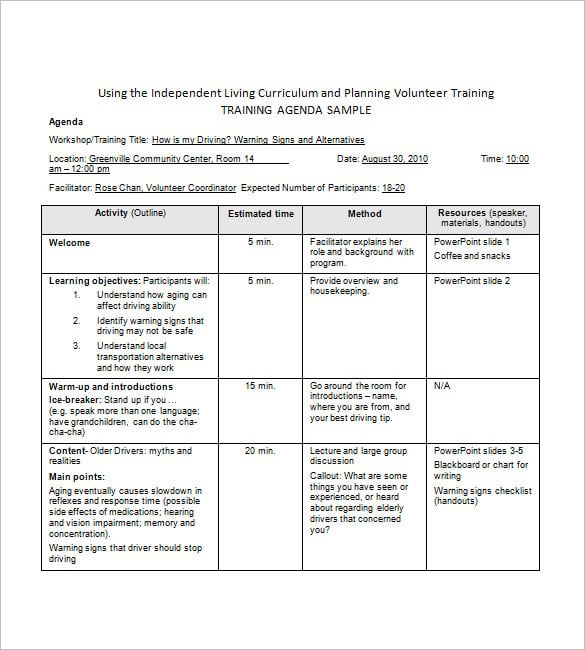 12 Training Agenda Template In Apple Pages Google Docs Word PDF