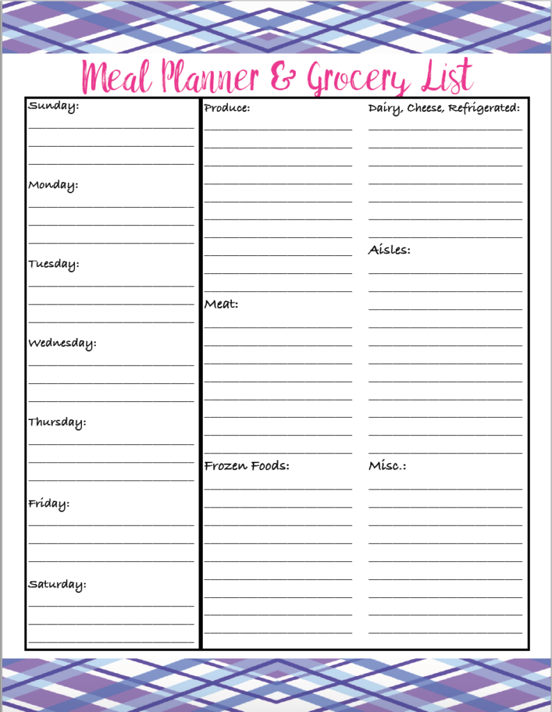 4 Free Printable Meal Planners Grocery Lists Save Time Money