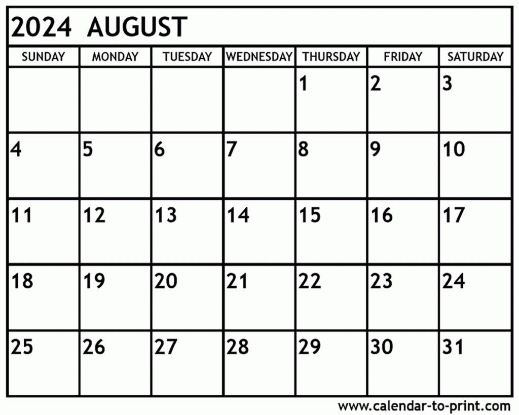 August 2024 Printable Calendar Pdf Gambaran