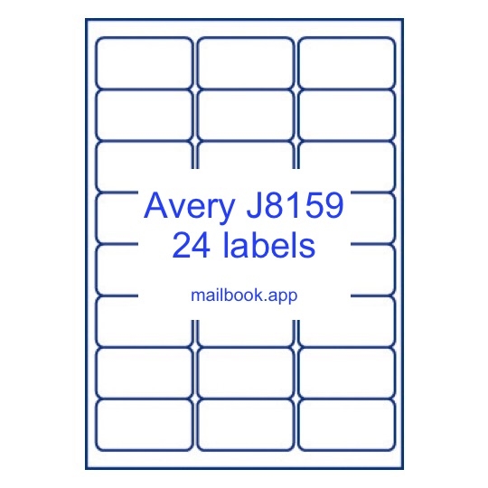 Avery J8159 Template Mailbook