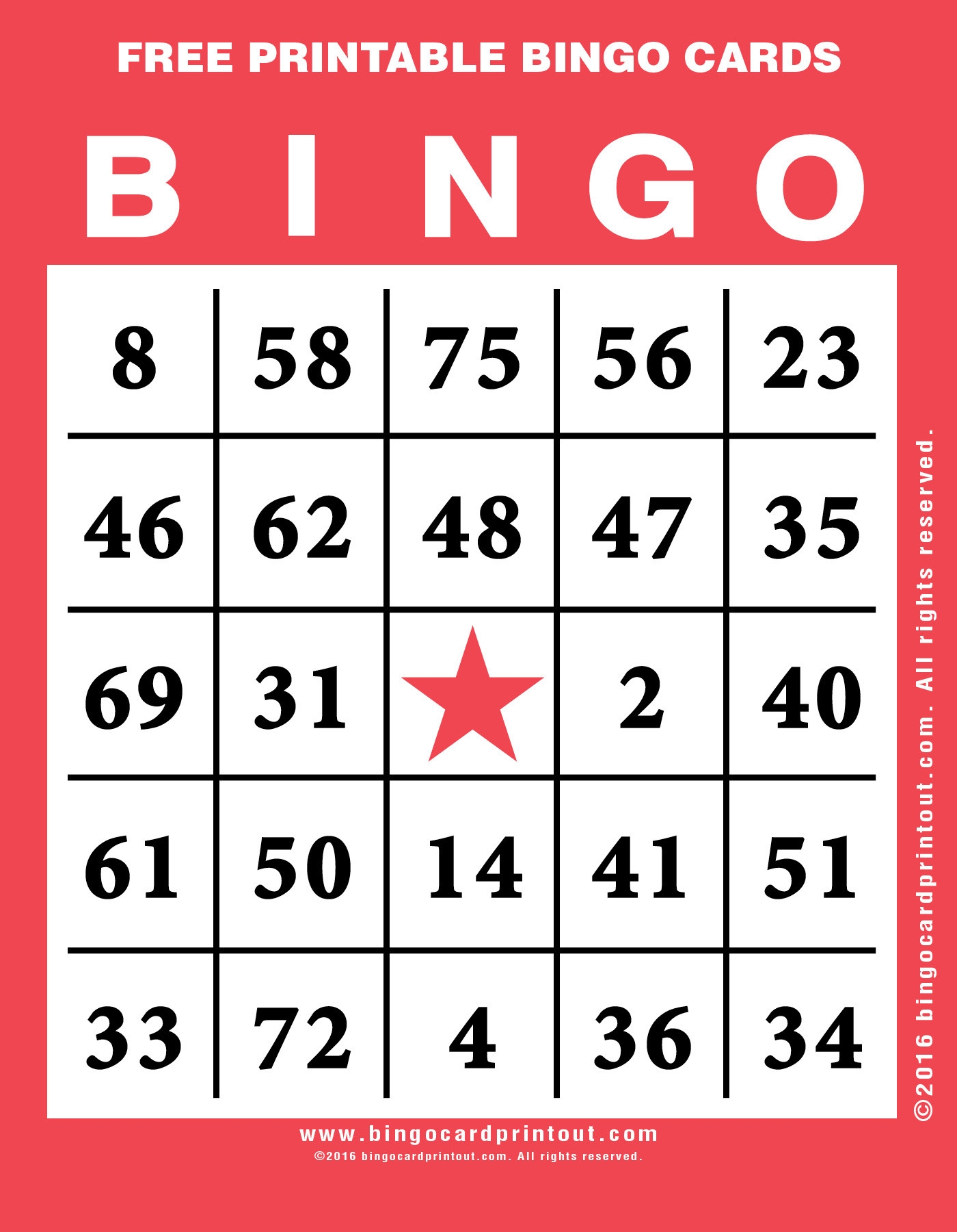 Bingo Template Free Printable