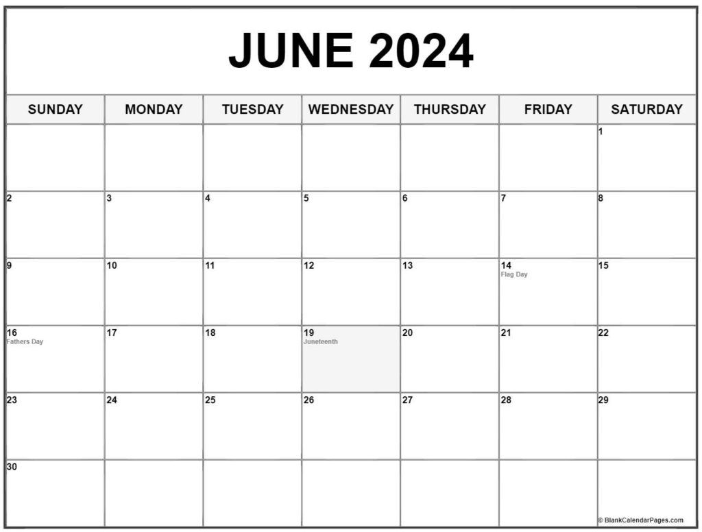 Blank Calendar June 2024 Best Latest Review Of Printable Calendar For