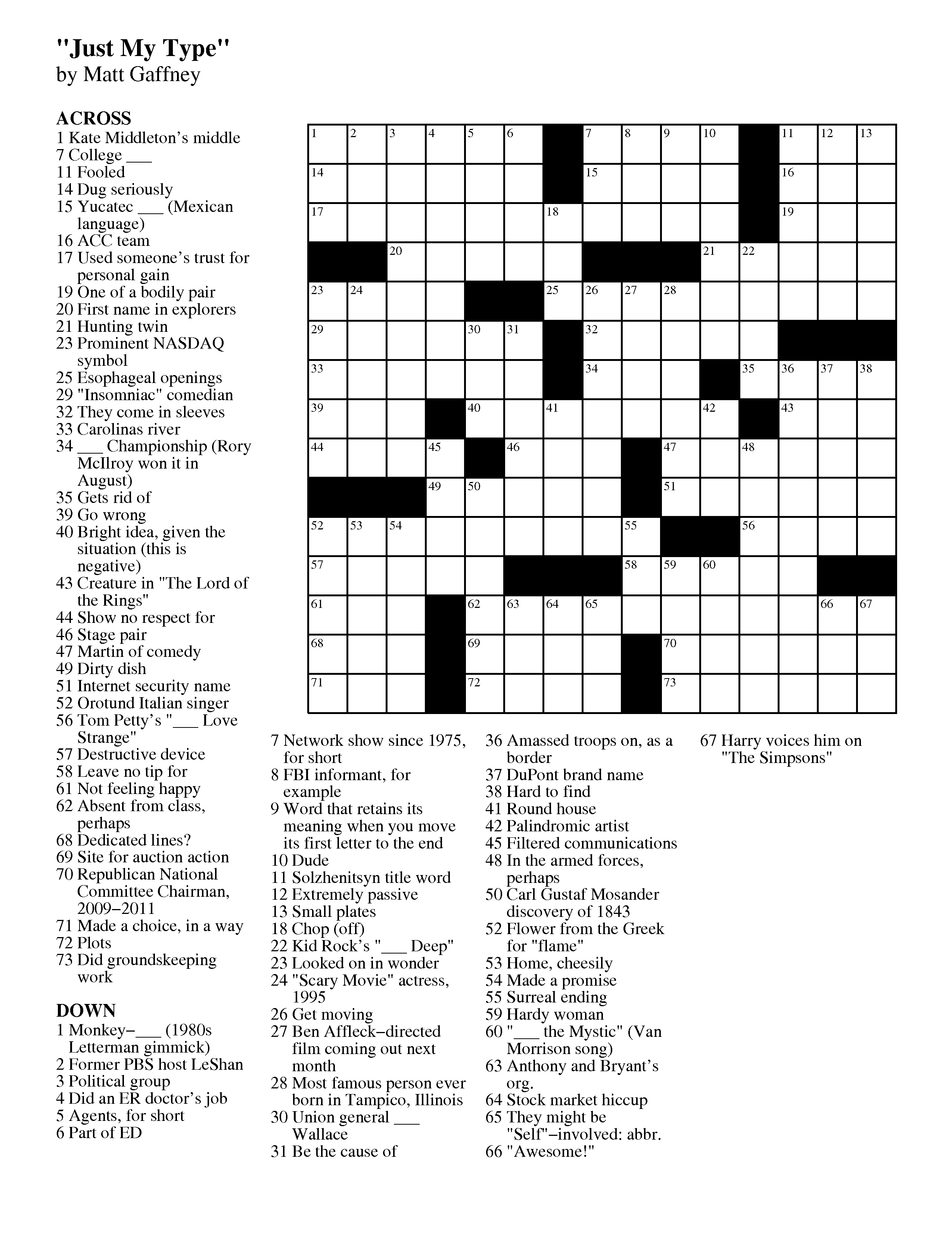 Daily Crosswords Printable Customize And Print