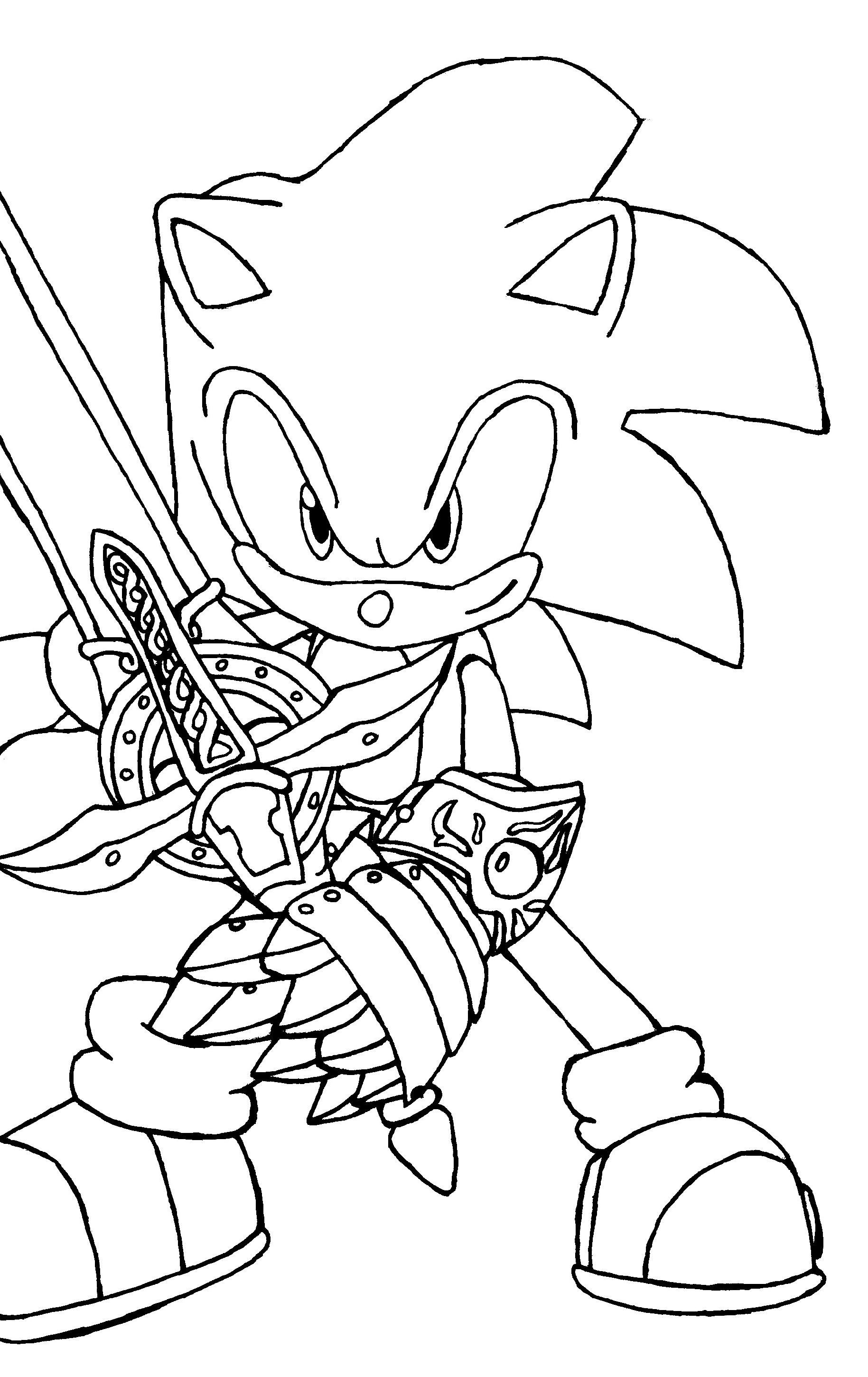 Dark Sonic Coloring Pages Printable