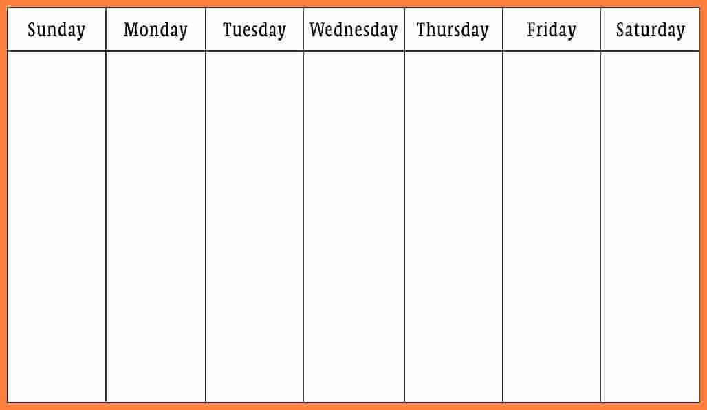 Days Of The Week Calendar Printable