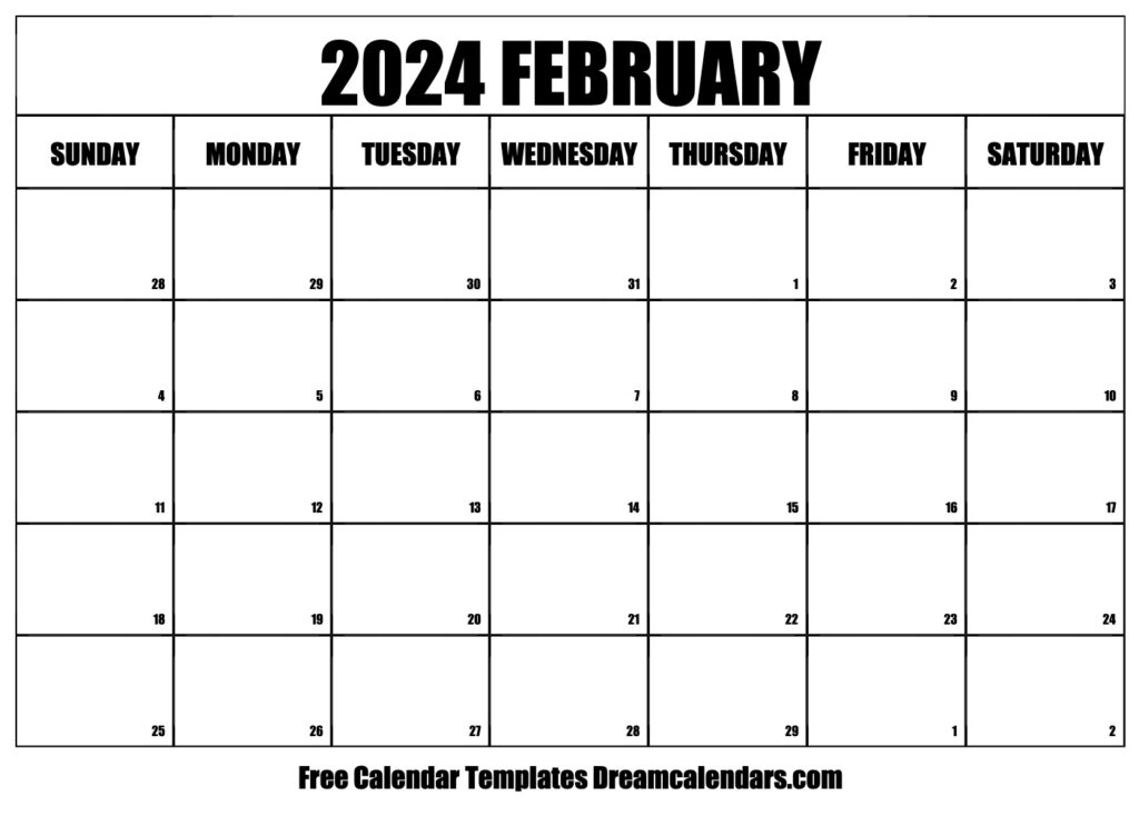 Download Printable February 2024 Calendars Download Printable