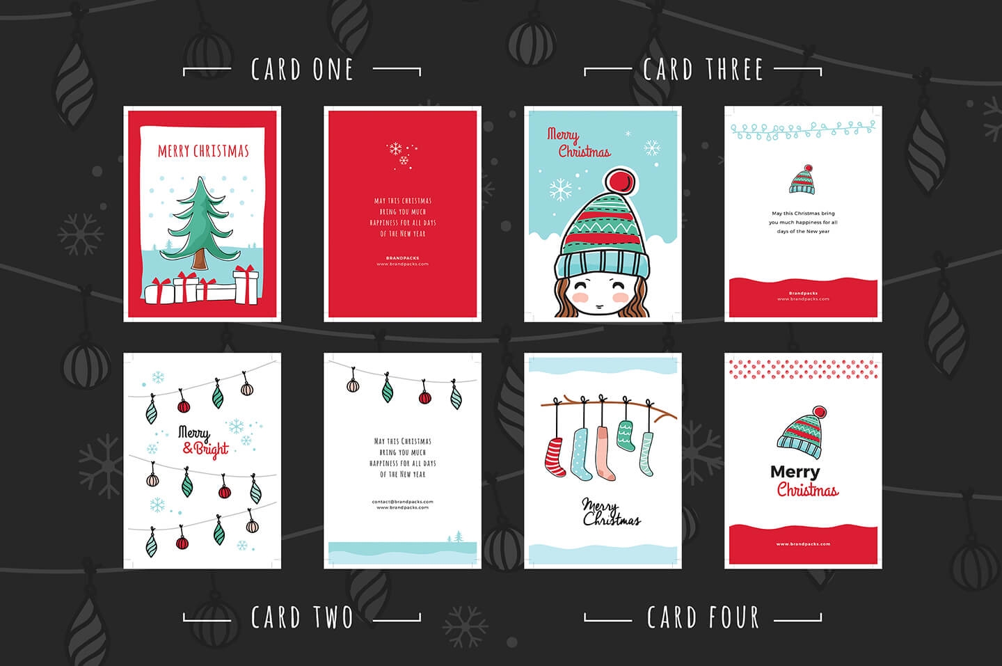 Free Christmas Card Templates For Photoshop Illustrator Regarding