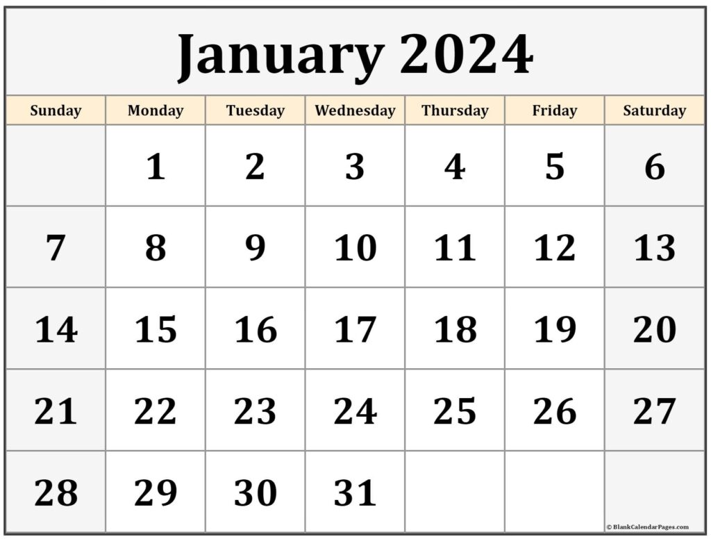 Free January 2024 Calendar Printable PELAJARAN