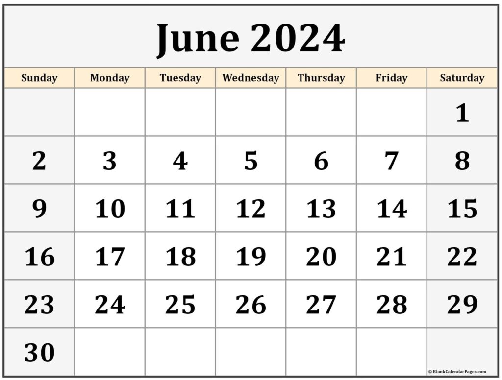 Free June 2024 Calendar Printable PELAJARAN