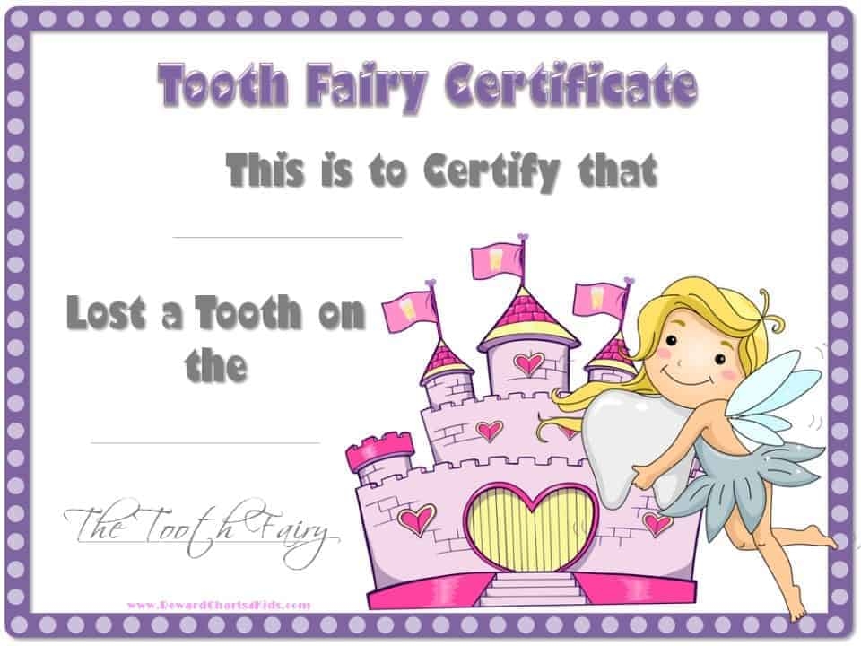 FREE Official Tooth Fairy Certificate Customize FREE