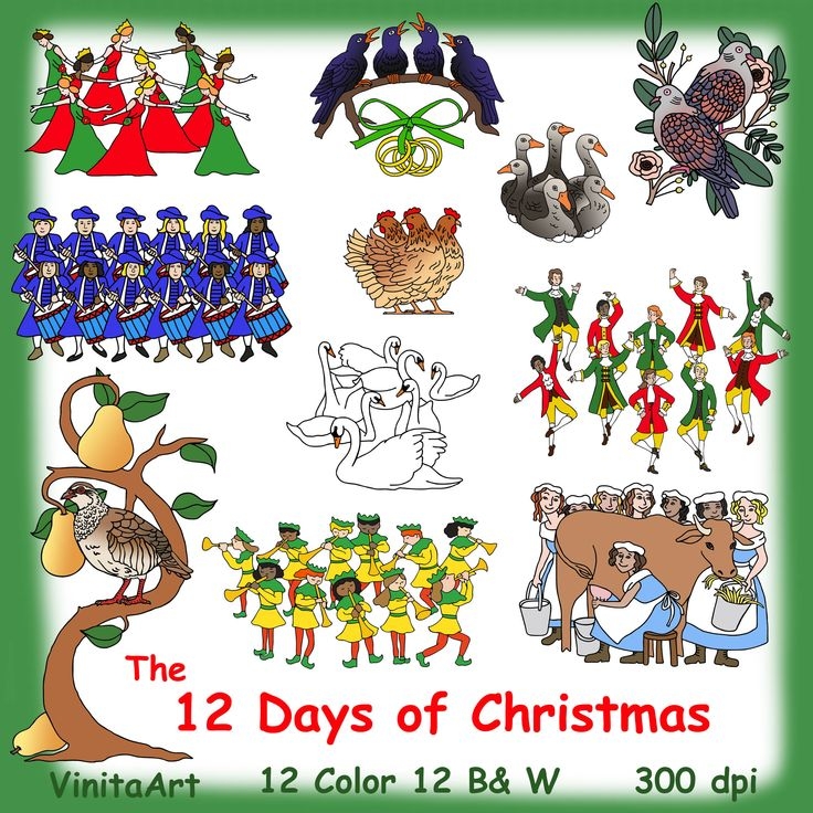 Free Printable 12 Days Of Christmas Clipart