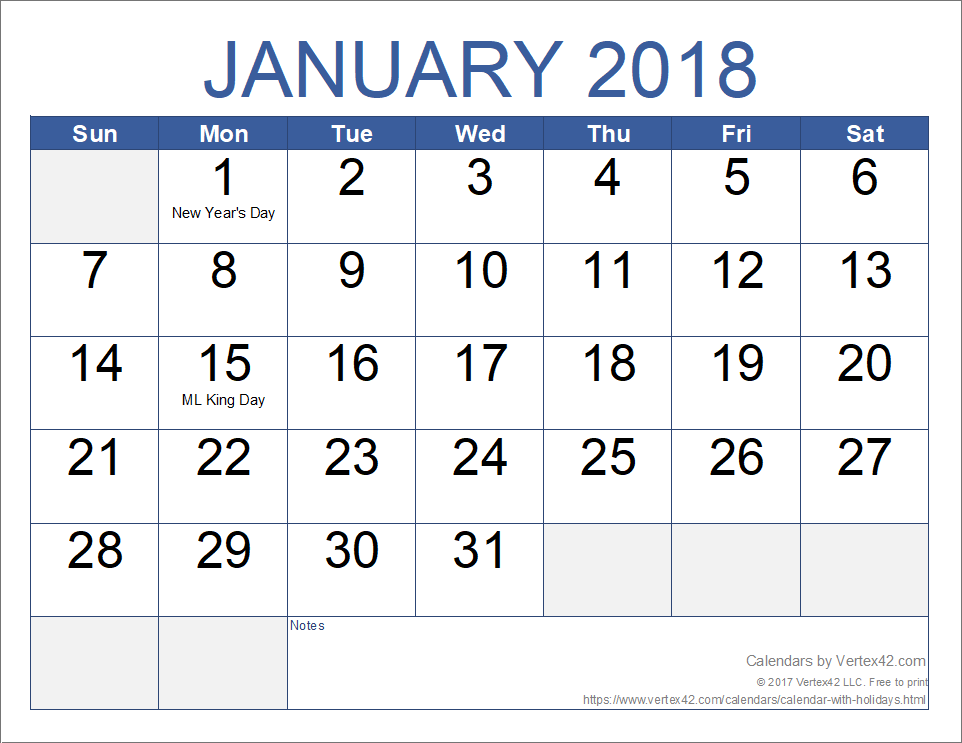 Free Printable Calendar With Holidays Customize And Print