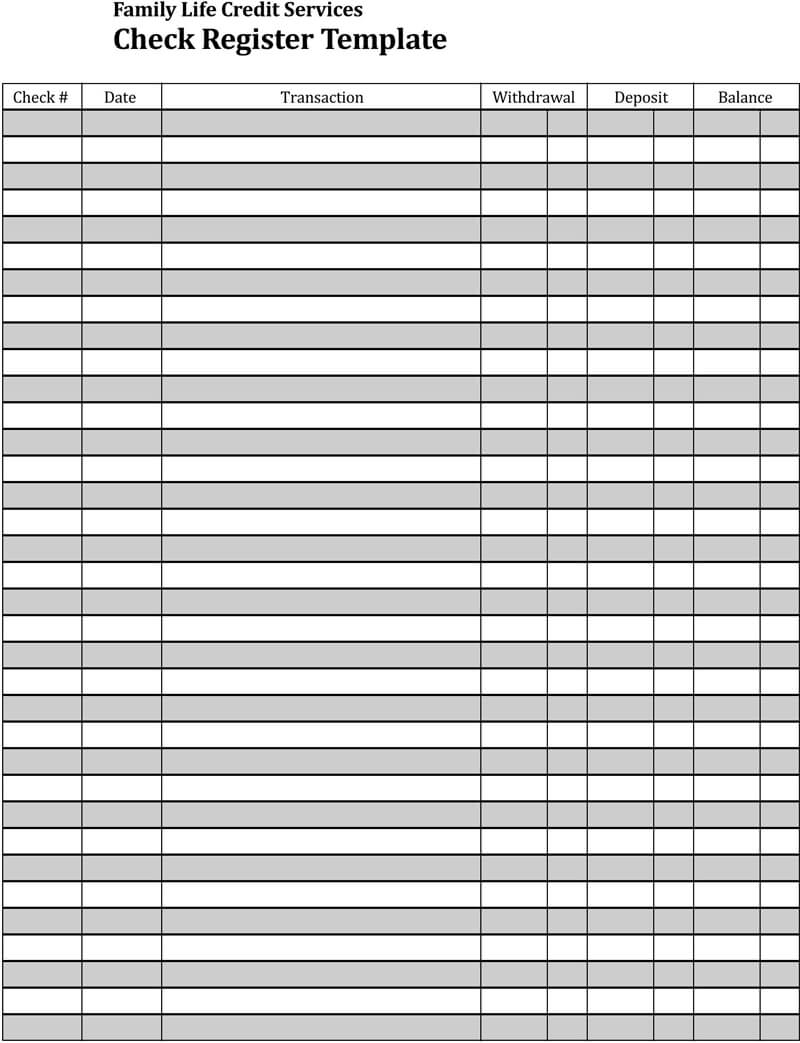 Free Printable Check Register Front And Back Printable Templates