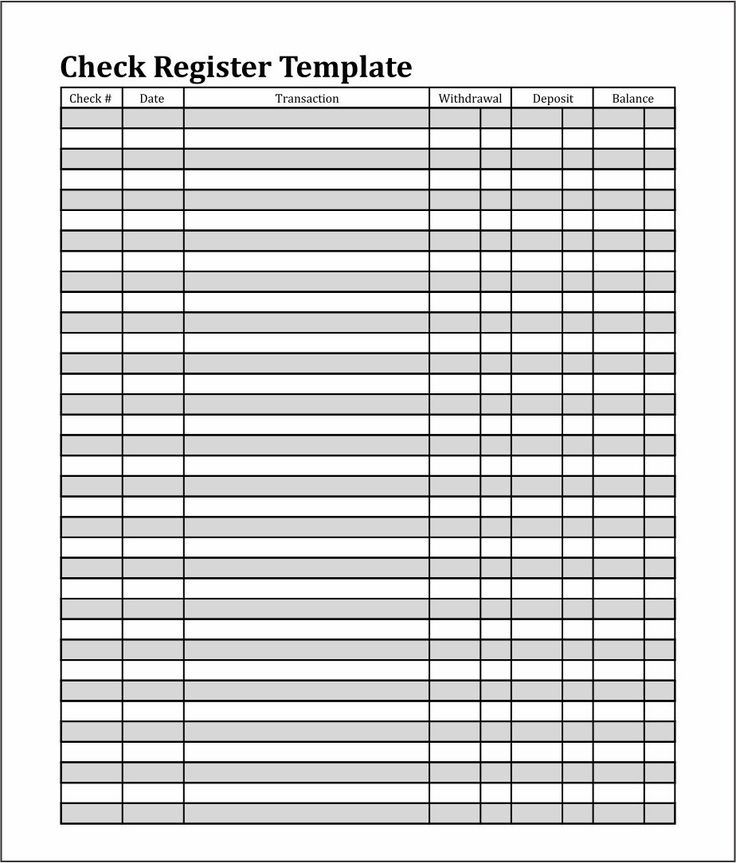 Free Printable Checkbook Register Pdf Nelosgroup