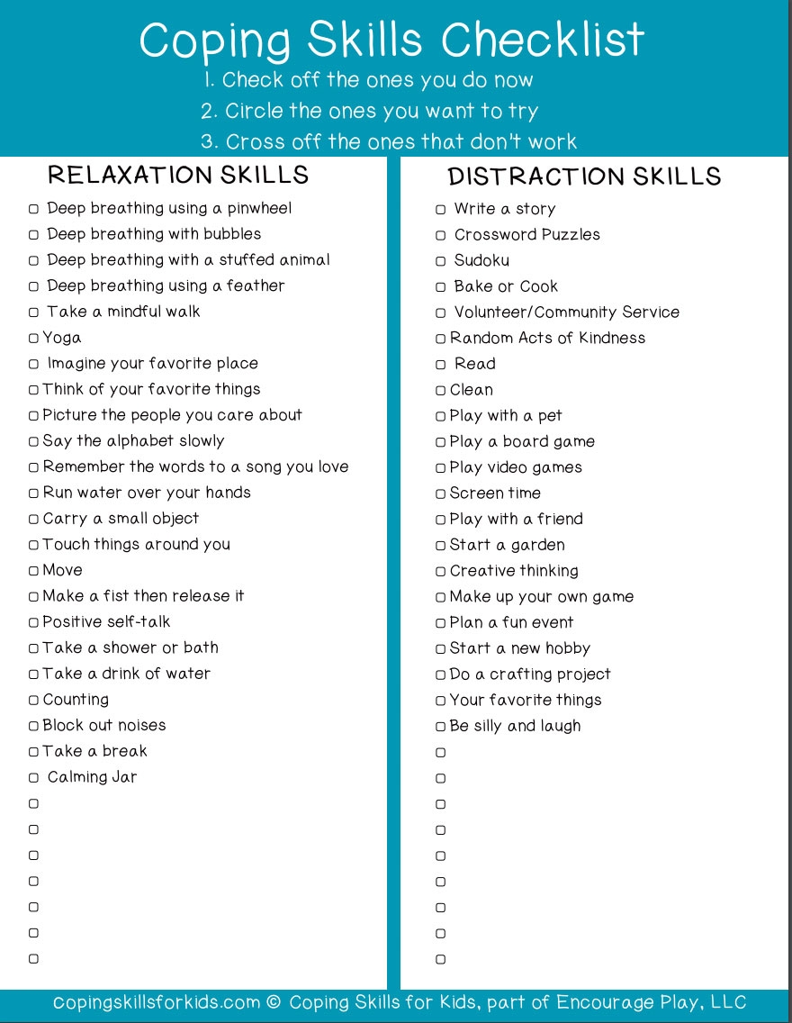 Free Printable Coping Skills Lists Get Your Hands On Amazing Free 