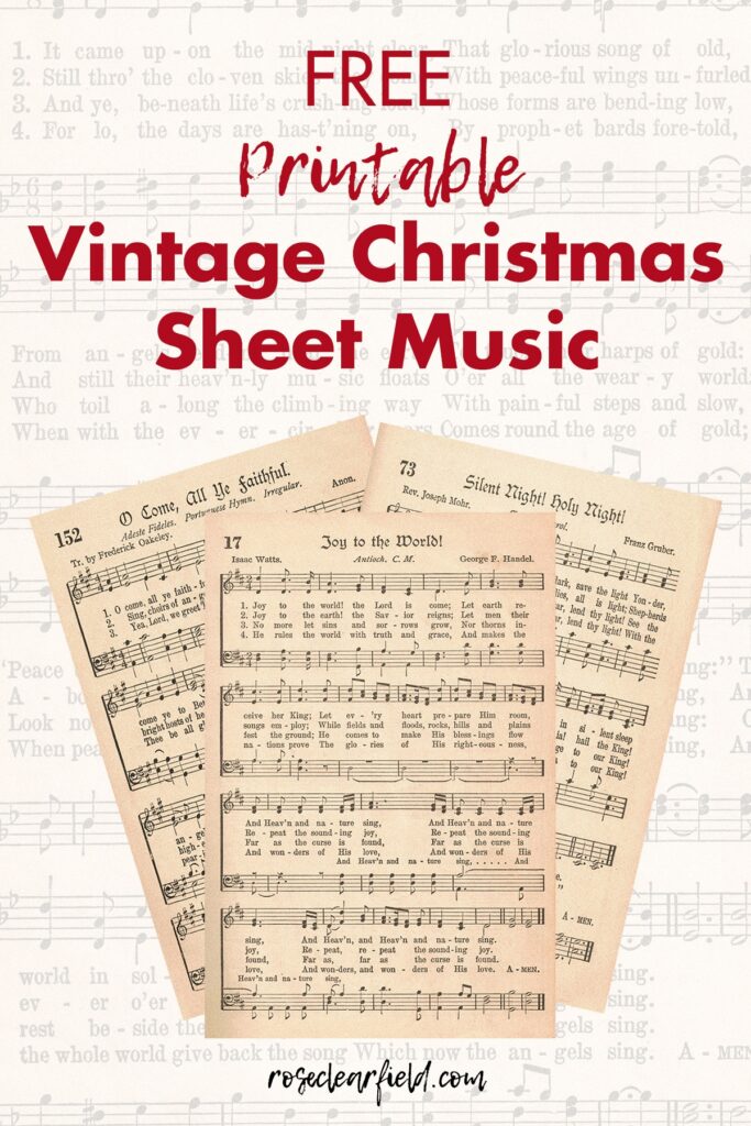 Free Printable Vintage Christmas Sheet Music Printable Word Searches