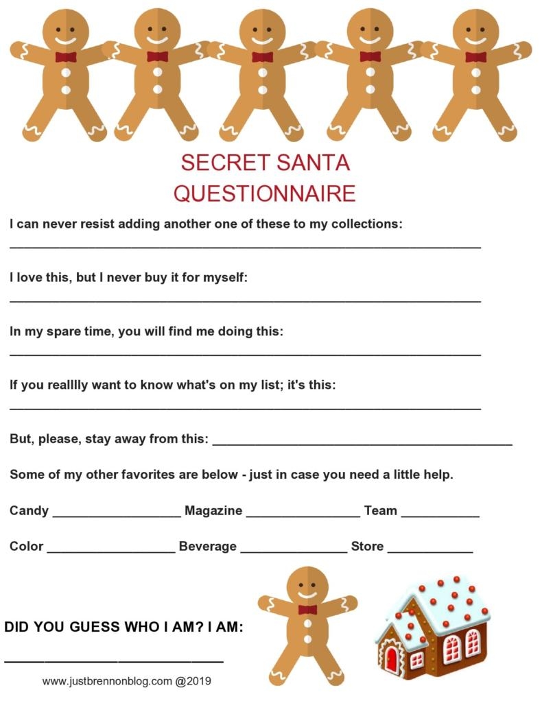 Free Secret Santa Questionnaire Printable