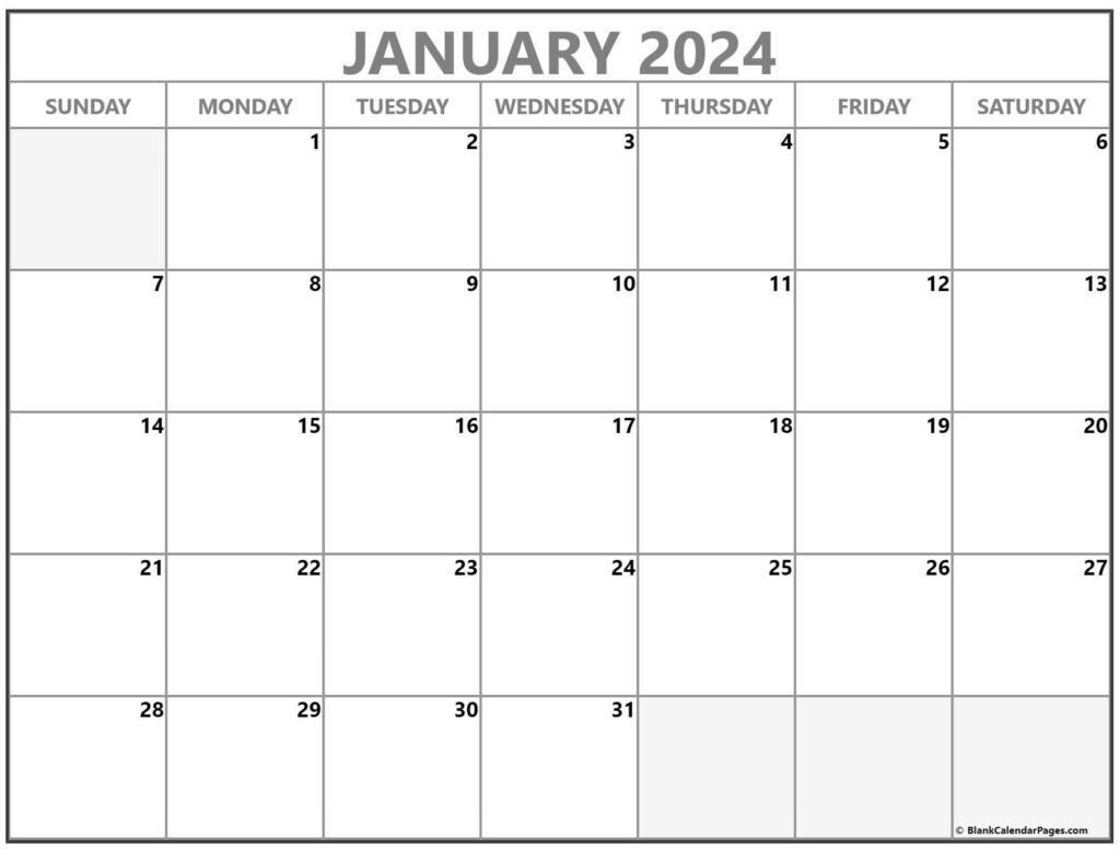 January 2024 Printable Calendar Printable Calendar