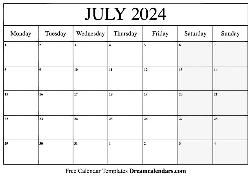 July 2024 Calendar Free Blank Printable With Holidays