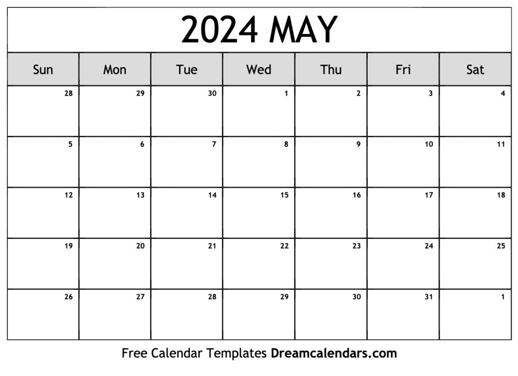 May 2024 Calendar Free Blank Printable With Holidays
