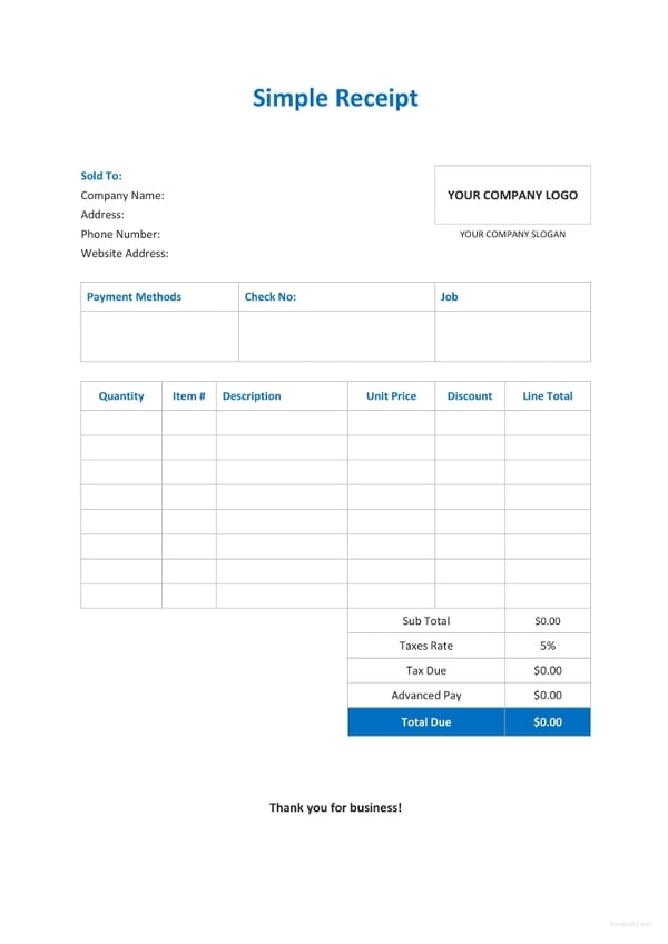 Microsoft Excel Receipt Template Joinfer