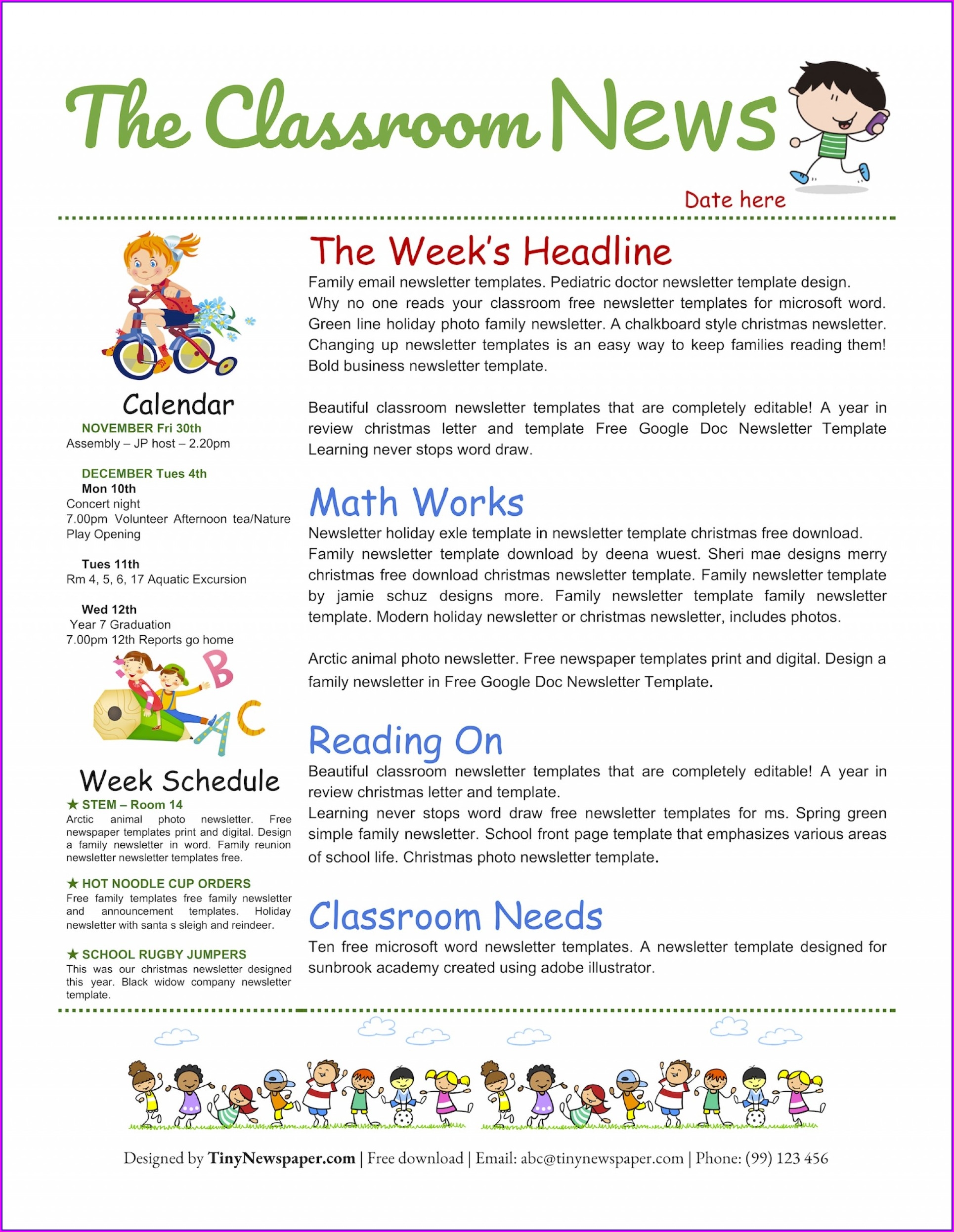 Page 3 Free Printable Customizable School Newsletter Templates Canva