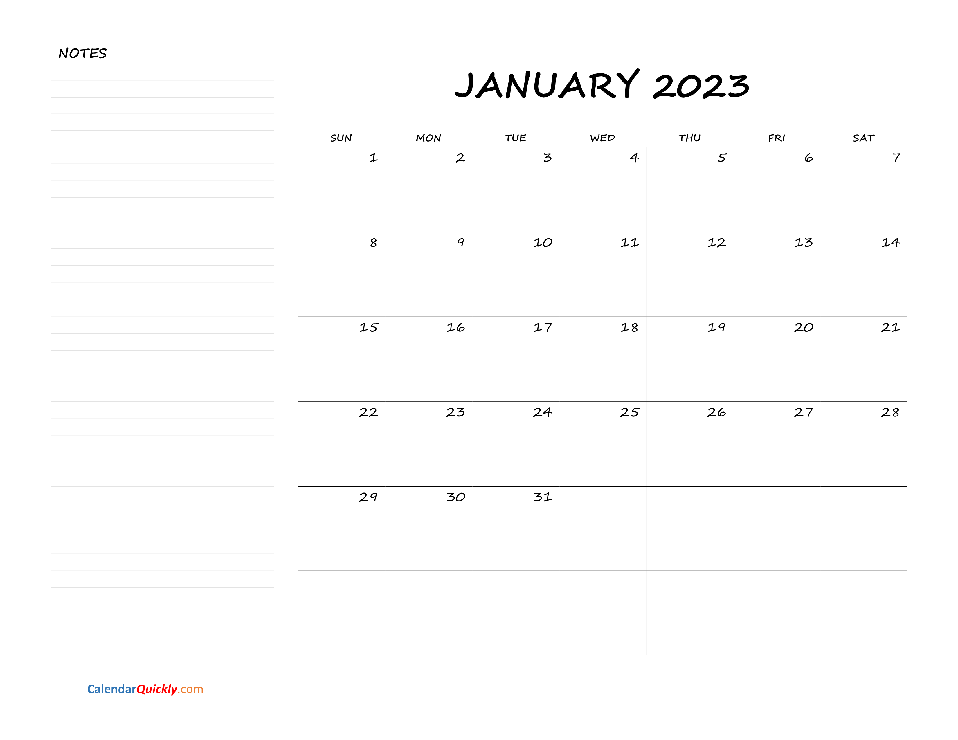 Printable 2023 Calendar By Month Printable Calendar