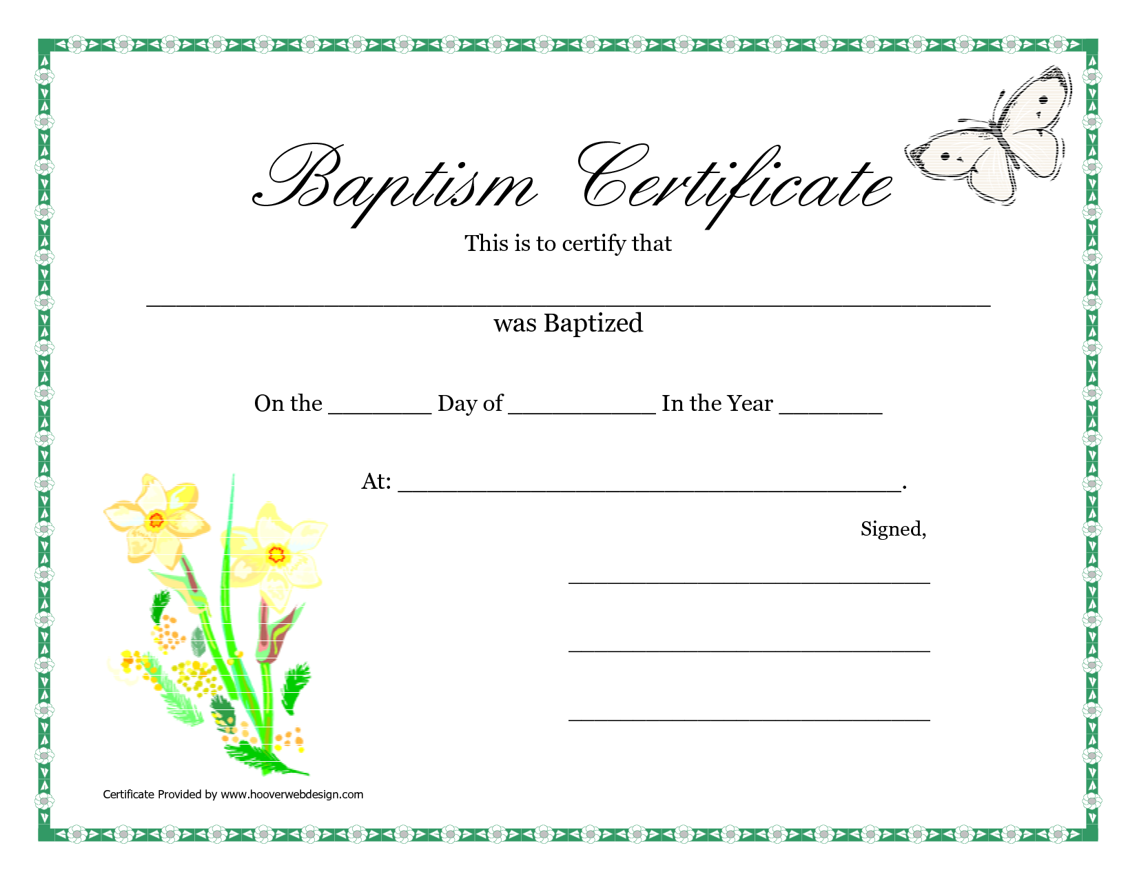 Printable Baptism Certificate Customize And Print