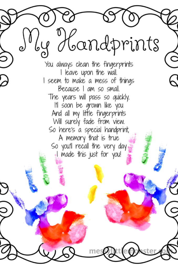 Printable Short Handprint Poem