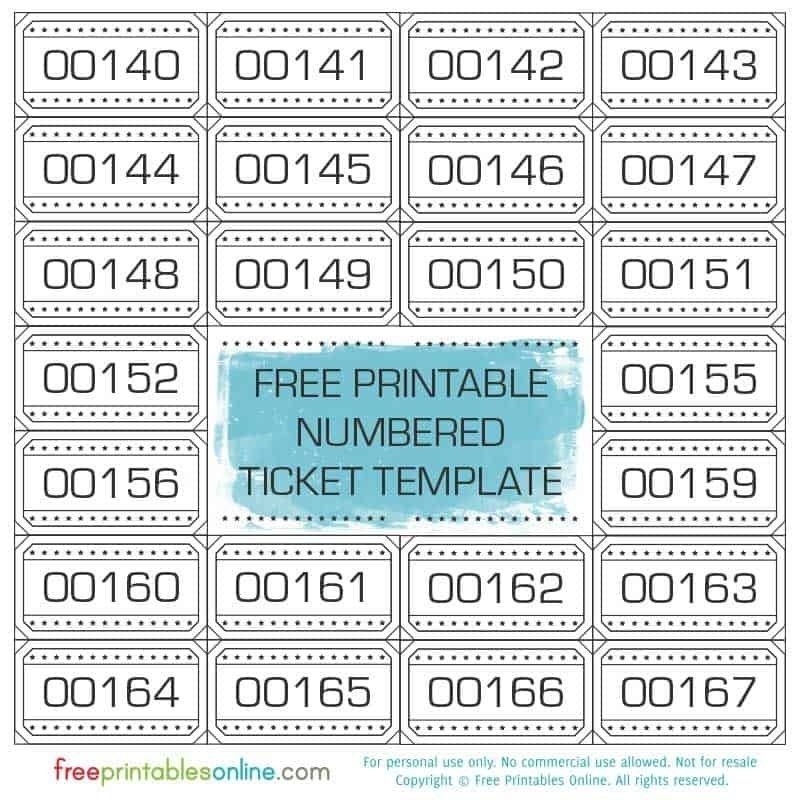 Printable Tickets Free Printable Calendar Calendar Template