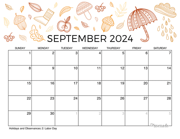 September 2023 2024 Calendar Free Printable With Holidays