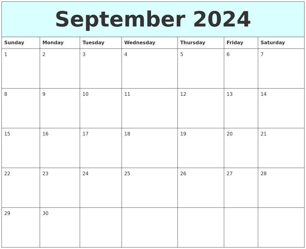 September 2024 Free Calendar