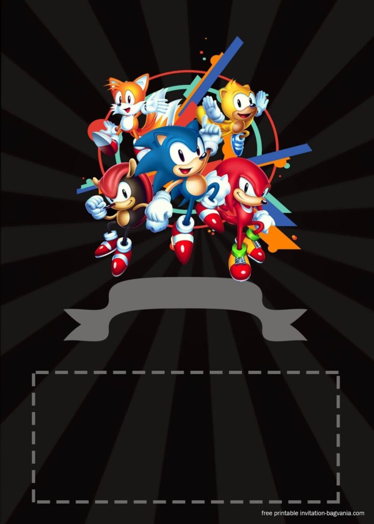 Sonic The Hedgehog Birthday Invitation Template