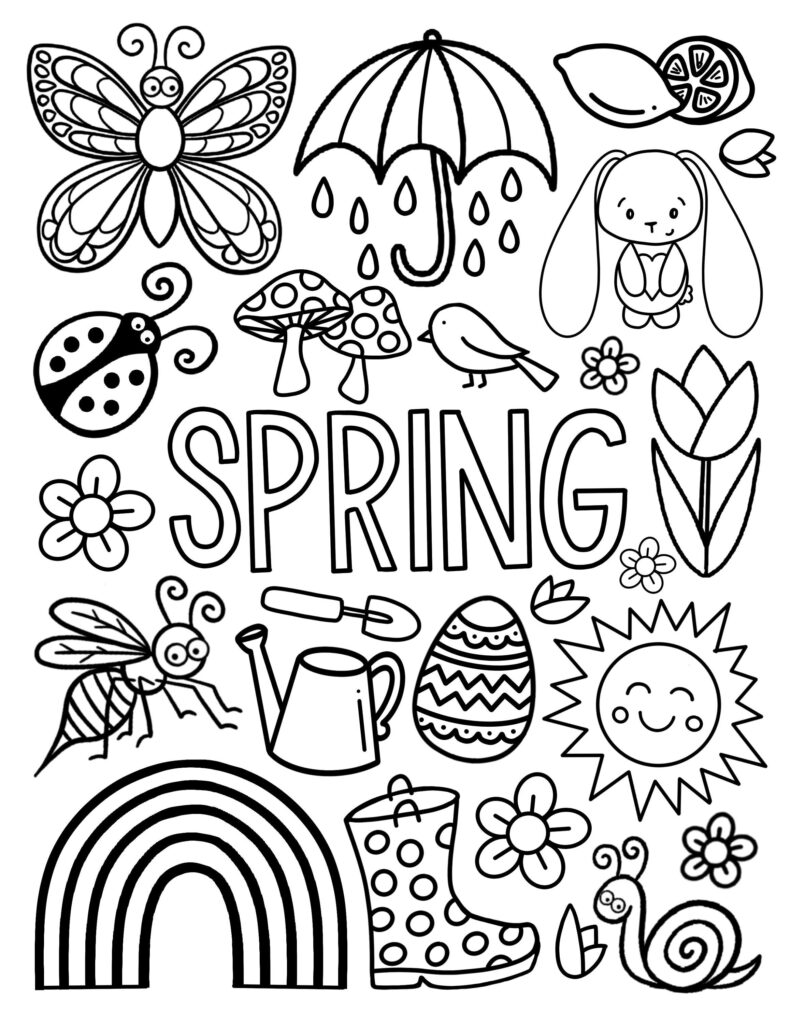 Spring Coloring Pages Printable Pdf Printable World Holiday