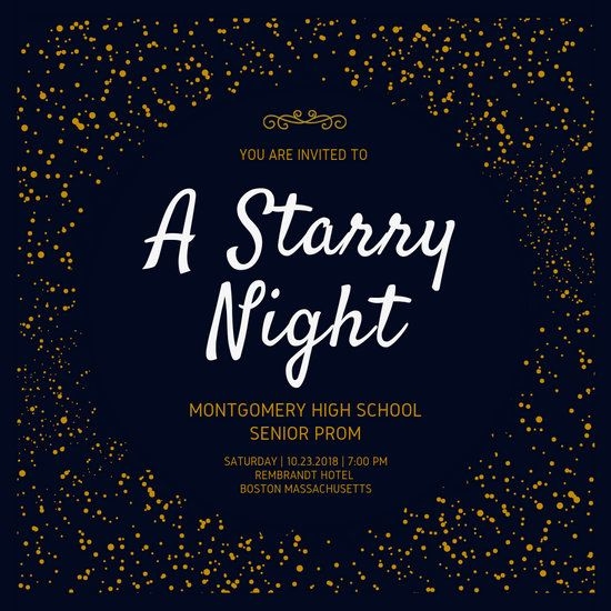 Starry Night Prom Invitation Templates By Canva Starry Night Prom