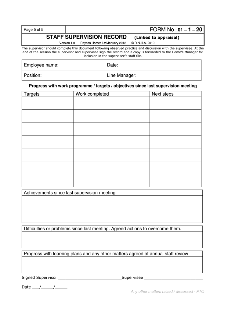 Supervision Template Word Fill Online Printable Fillable Blank 