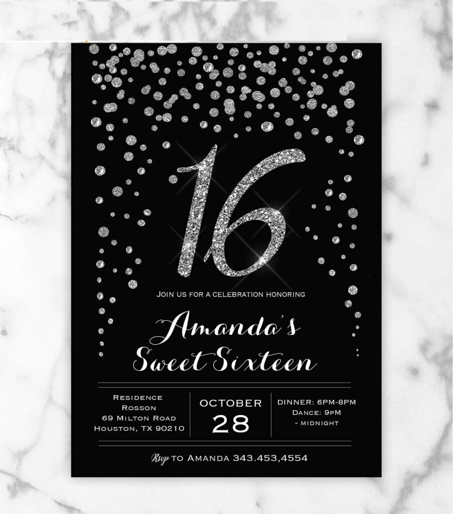 Sweet 16 Invitations Templates Free Invitation Card