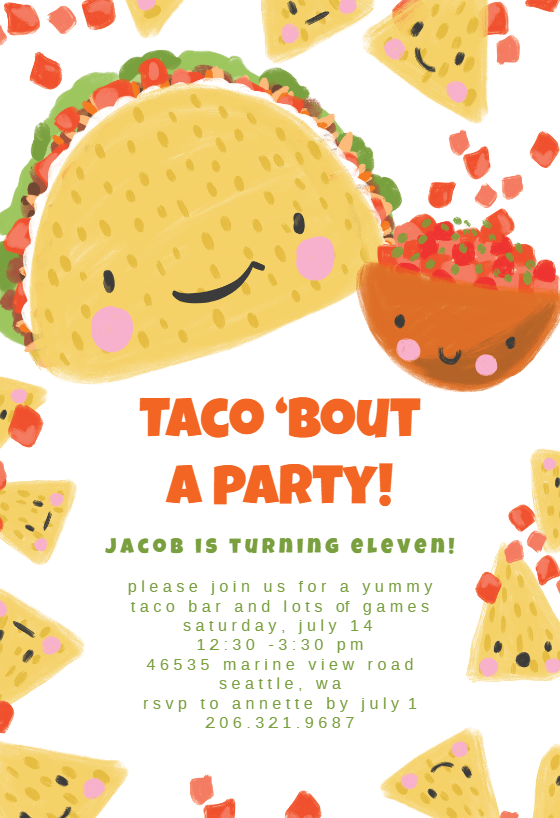 Taco Bout Birthday Invitation Template Free Greetings Island