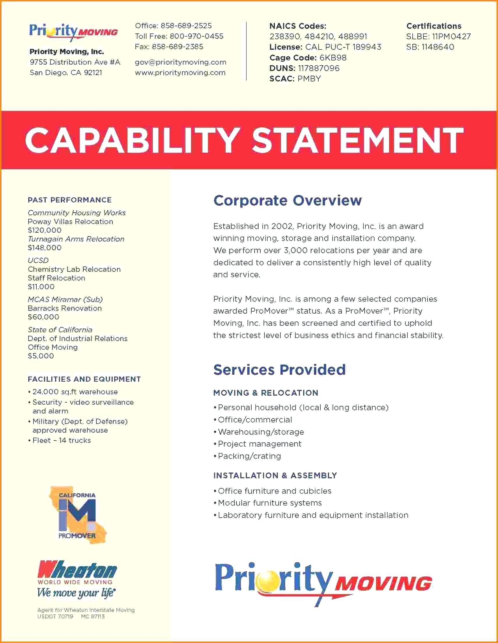 Template Capability Statement Word Template Pamphlet Template List